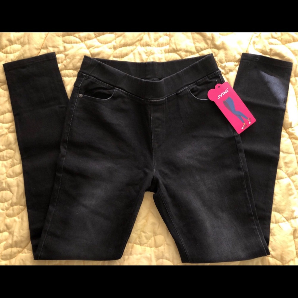 New black denim jeggings
